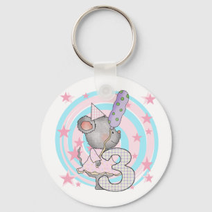 Muis 3e verjaardag T-shirts en geschenken Sleutelhanger