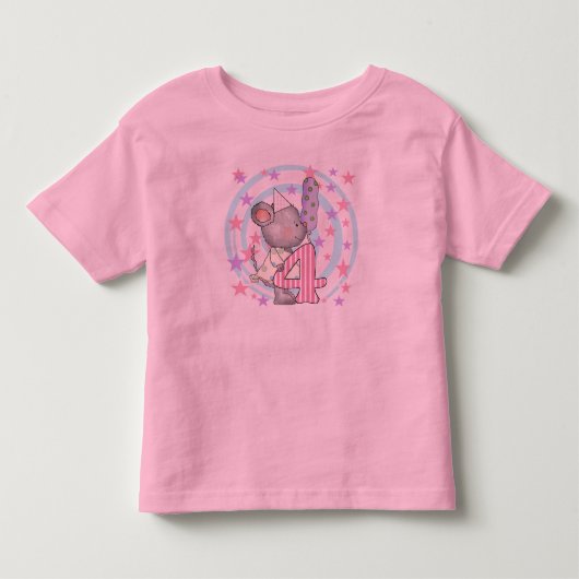 Muis 4e verjaardag T-shirts en geschenken (Voorkant)