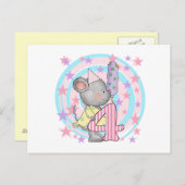 Muis 4e verjaardag T-shirts en geschenken Briefkaart (Voorkant / Achterkant)