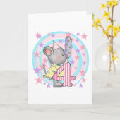 Muis 4e verjaardag T-shirts en geschenken Kaart (Gele Bloem)