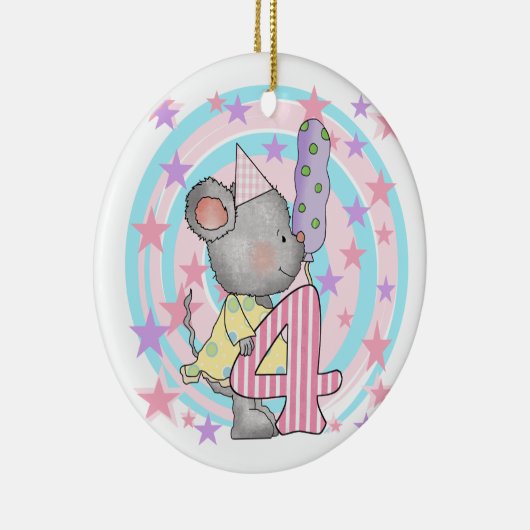 Muis 4e verjaardag T-shirts en geschenken Keramisch Ornament (Rechts)