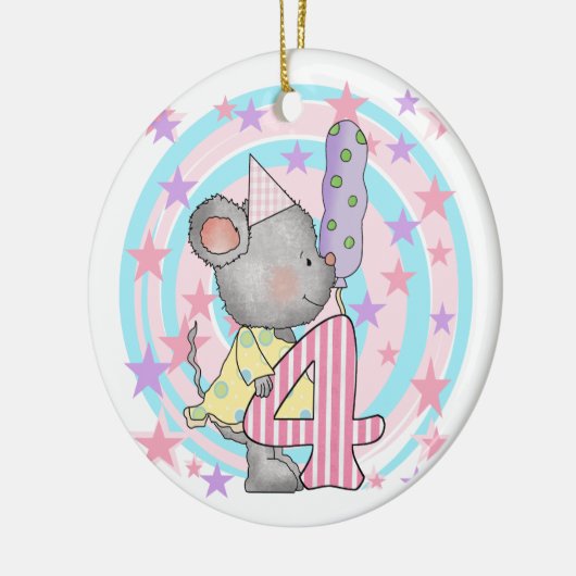 Muis 4e verjaardag T-shirts en geschenken Keramisch Ornament (Links)