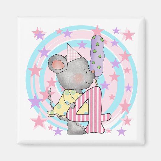 Muis 4e verjaardag T-shirts en geschenken Magneet (Voorkant)