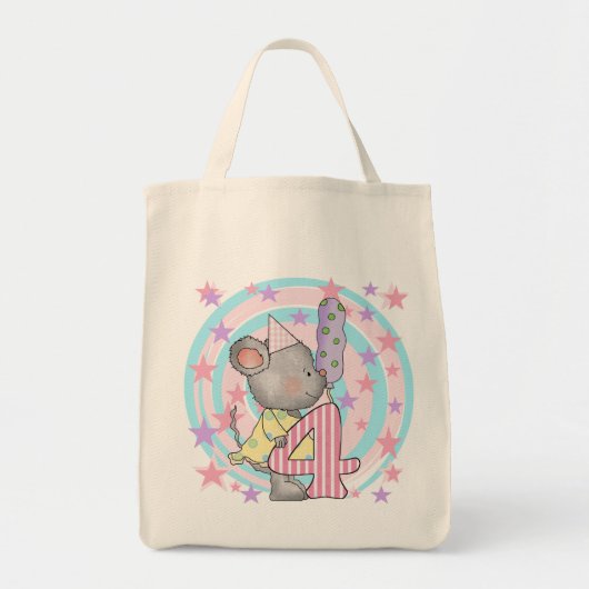 Muis 4e verjaardag T-shirts en geschenken Tote Bag (Voorkant)