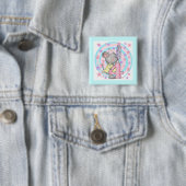 Muis 4e verjaardag T-shirts en geschenken Vierkante Button 5,1 Cm (In situ)