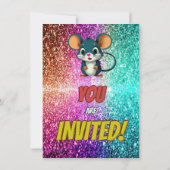 Muis Aangepast verjaardagsuitnodiging voor persona Kaart (Achterkant)