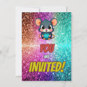 Muis Aangepaste karakter verjaardag uitnodigen Kaart (Achterkant)