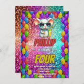 Muis Aangepaste karakter verjaardag uitnodigen Kaart (Voorkant / Achterkant)