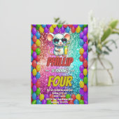 Muis Aangepaste karakter verjaardag uitnodigen Kaart (Staand voorkant)