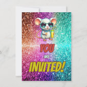 Muis Aangepaste karakter verjaardag uitnodigen Kaart (Achterkant)