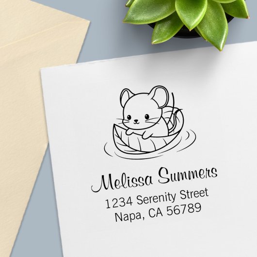 Muis Adres Boot Blad Zelfinktende Stempel