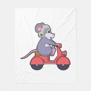 Muis als Biker met Scooter.PNG Fleece Deken