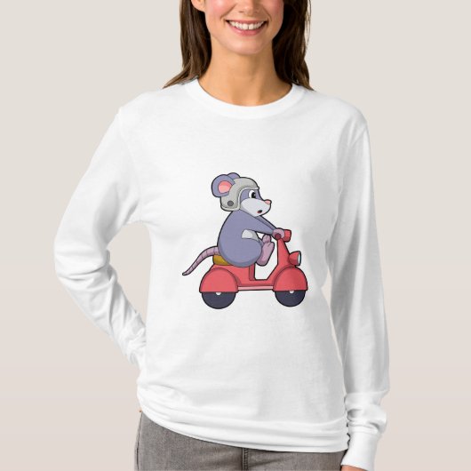 Muis als Biker met Scooter.PNG T-shirt (Voorkant)