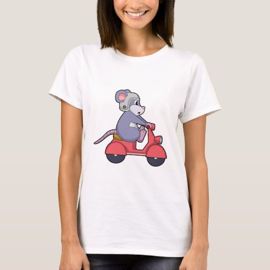 Muis als Biker met Scooter.PNG T-shirt (Voorkant)