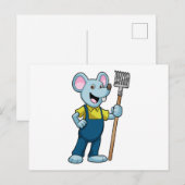 Muis als boer met rake briefkaart (Voorkant / Achterkant)