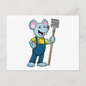 Muis als boer met rake briefkaart (Voorkant)