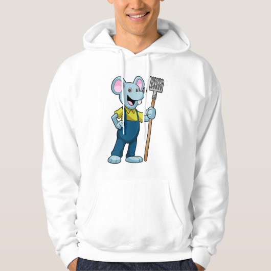 Muis als boer met rake hoodie (Voorkant)