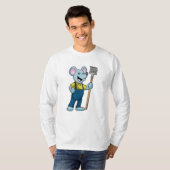 Muis als boer met rake t-shirt (Voorkant volledig)