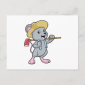 Muis als boer met x en Pet Briefkaart (Voorkant)