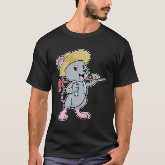 Muis als boer met x en Pet T-shirt (Voorkant)