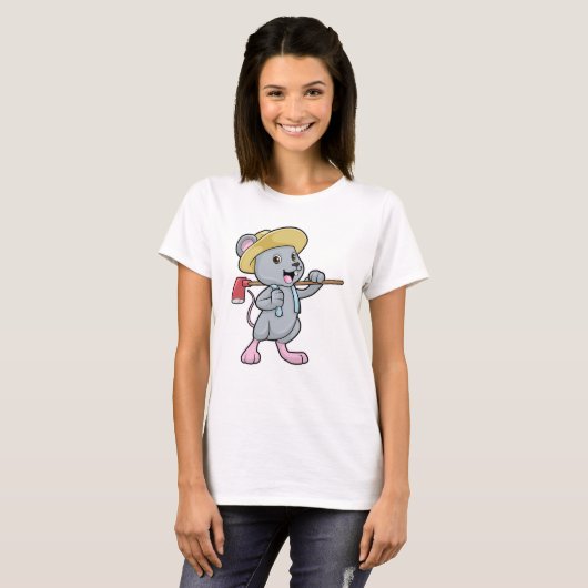 Muis als boer met x en Pet T-shirt (Voorkant volledig)