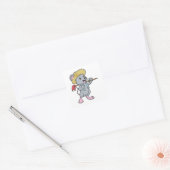 Muis als boer met x en Pet Vierkante Sticker (Envelop)