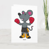 Muis als Boxer met Boxing-handschoenen Kaart (Achterkant)