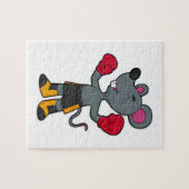 Muis als Boxer met Boxing-handschoenen Legpuzzel (Horizontaal)