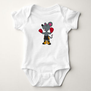 Muis als Boxer met Boxing-handschoenen Romper