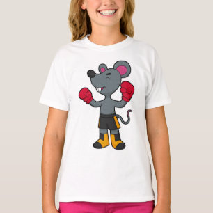 Muis als Boxer met Boxing-handschoenen T-shirt