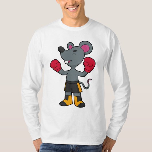 Muis als Boxer met Boxing-handschoenen T-shirt (Voorkant)