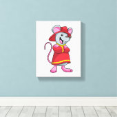 Muis als brandweerman met Helmet Canvas Afdruk (Insitu (Houten vloer))