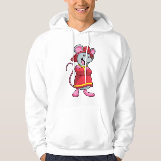 Muis als brandweerman met Helmet Hoodie (Voorkant)