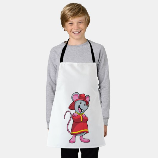 Muis als brandweerman met Helmet Schort (Gedragen)