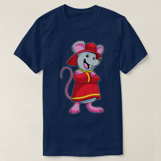 Muis als brandweerman met Helmet T-shirt (Design voorkant)