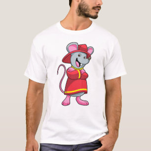 Muis als brandweerman met Helmet T-shirt