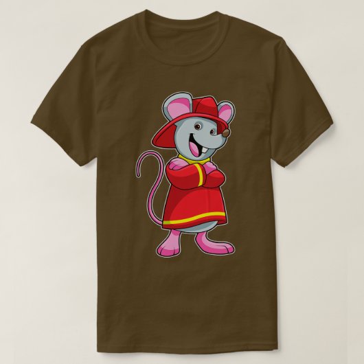 Muis als brandweerman met Helmet T-shirt (Design voorkant)
