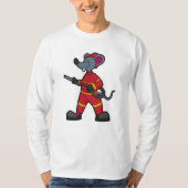 Muis als brandweerman met slang t-shirt (Voorkant)