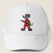 Muis als brandweerman met slang trucker pet (Voorkant)