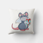 Muis als bruid met sluier & cadeau.PNG Kussen (Achterkant)