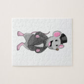 Muis als bruidegom met lint legpuzzel (Horizontaal)