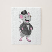 Muis als bruidegom met lint legpuzzel (Verticaal)