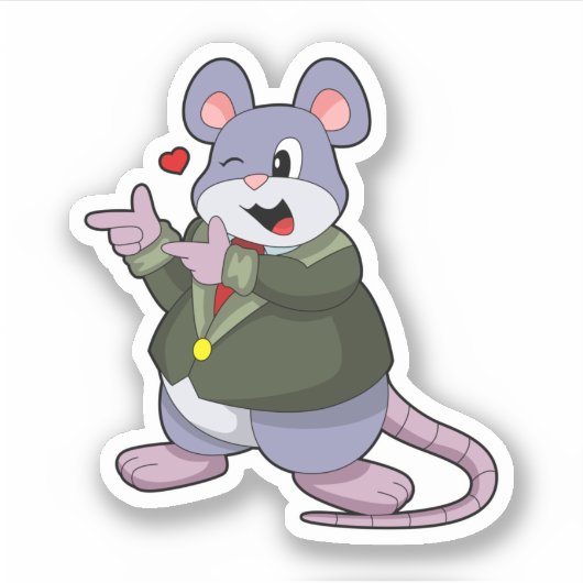 Muis als bruidegom met pak sticker (Voorkant)