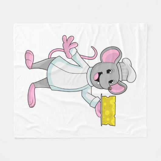 Muis als Cook met kaas Fleece Deken (Voorkant (Horizontaal))