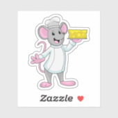 Muis als Cook met kaas Sticker (Vel)