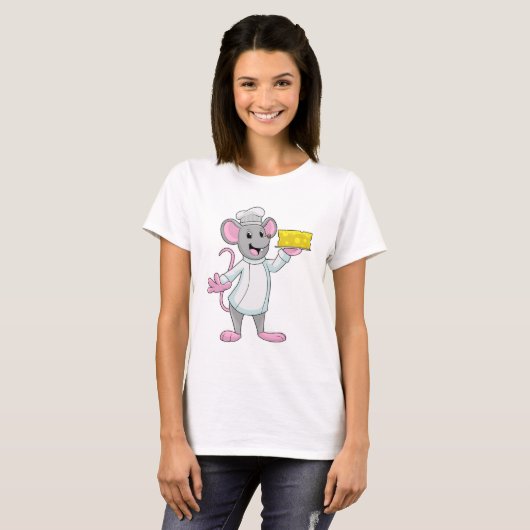 Muis als Cook met kaas T-shirt (Voorkant volledig)