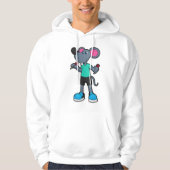 Muis als Dart-speler met kunst Hoodie (Voorkant)