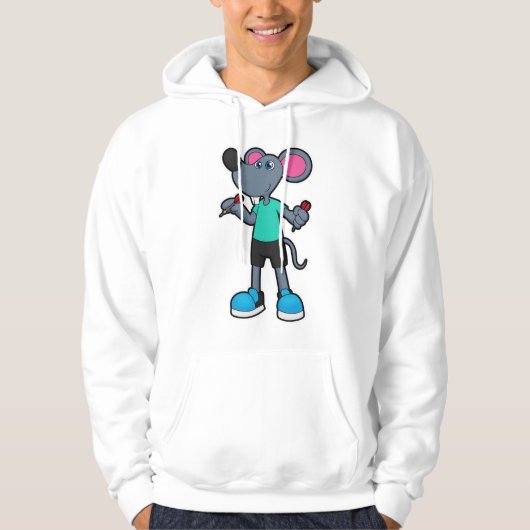 Muis als Dart-speler met kunst Hoodie (Voorkant)