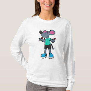 Muis als Dart-speler met kunst T-shirt