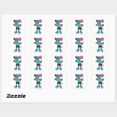 Muis als Dart-speler met kunst Vierkante Sticker (Vel)